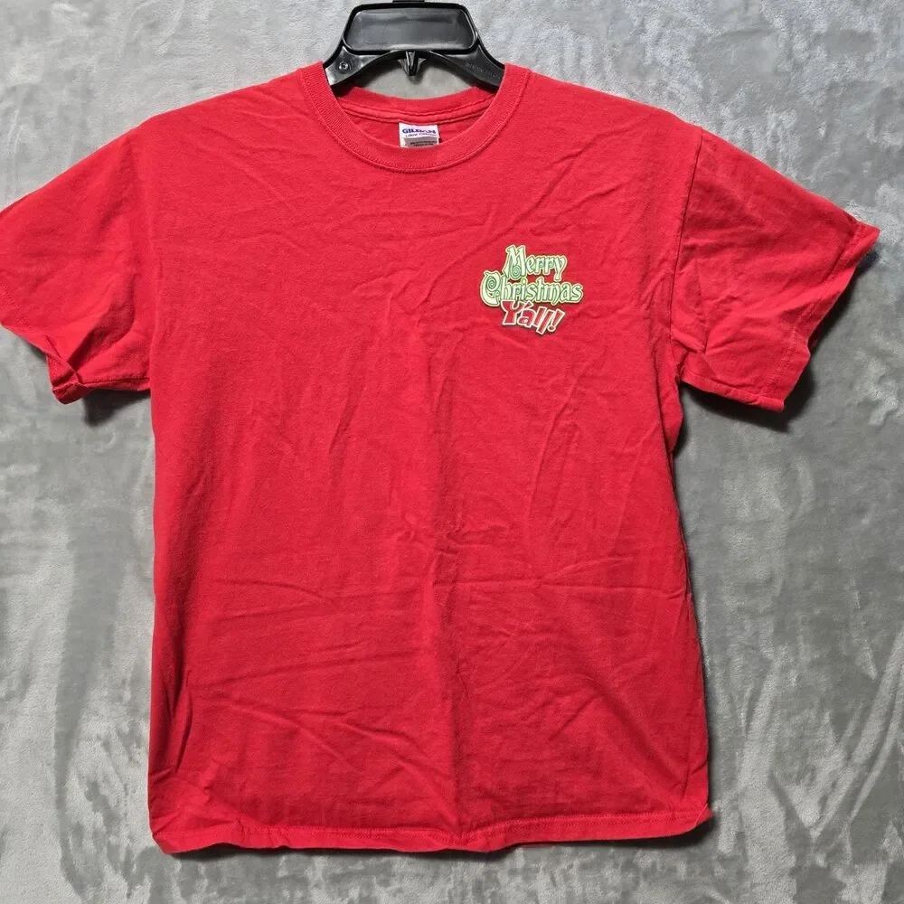 Merry Christmas Y'all! T-Shirt Med Palm Tree Christmas Lights Whimsical Holiday